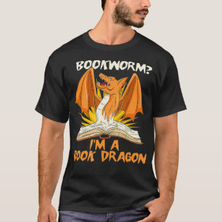 Book Dragon Design for a Fantasy Book Lover T-shirt