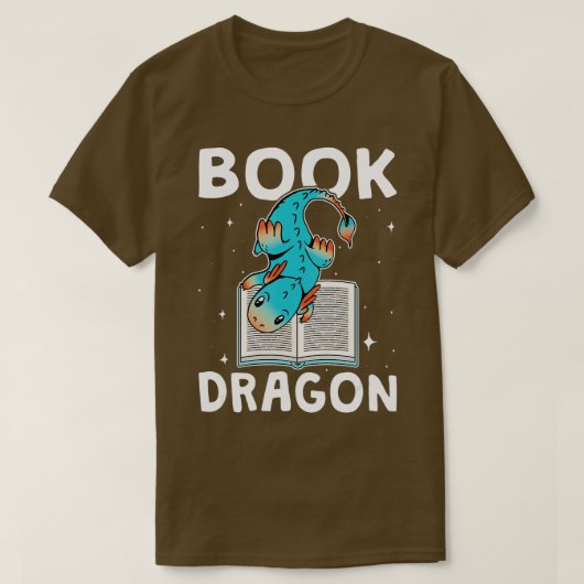Book Dragon Fantasy Book Lover Gift Bookworm Readi T-shirt (Design voorkant)