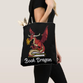 Book Dragon Literature Reading Geek Nerd Tote Bag (Dichtbij)