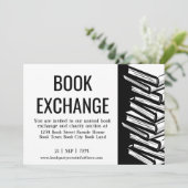 Book Exchange Black White Kaart (Staand voorkant)