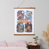 Book Explorer – Cute Cat Reading Adventure Hangend Wandkleed (Slaapkamer)