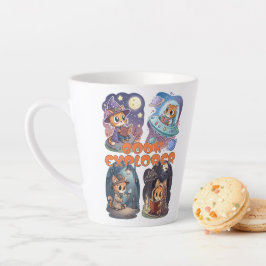 Book Explorer – Cute Cat Reading Adventure Latte Mok