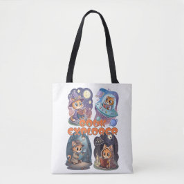 Book Explorer – Cute Cat Reading Adventure Tote Bag