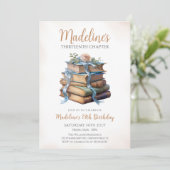 Book floral Girl Birthday Kaart (Staand voorkant)