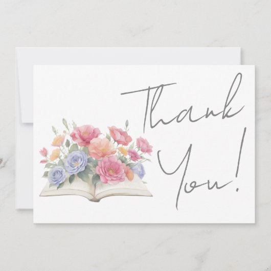Book Floral Thank You Bedankkaart (Voorkant)