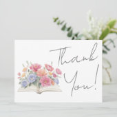 Book Floral Thank You Bedankkaart (Staand voorkant)