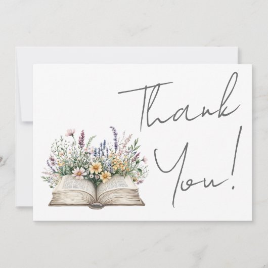 Book Floral Thank You Bedankkaart (Voorkant)