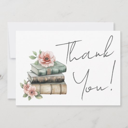 Book Floral Thank You Bedankkaart (Voorkant)
