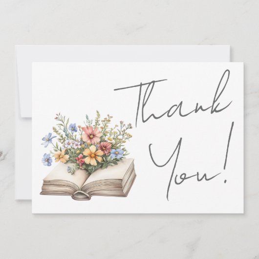 Book Floral Thank You Bedankkaart (Voorkant)