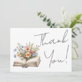 Book Floral Thank You Bedankkaart (Staand voorkant)