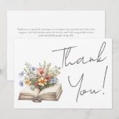 Book Floral Thank You Bedankkaart (Voorkant / Achterkant)