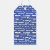 Book Genres Blue White Cadeaulabel (Voorkant)