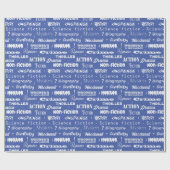 Book Genres Blue White Cadeaupapier (Vlak)