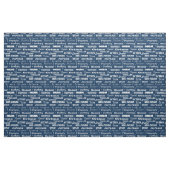Book Genres Typographic Librarian Blue White Stof (Fat Quarter)