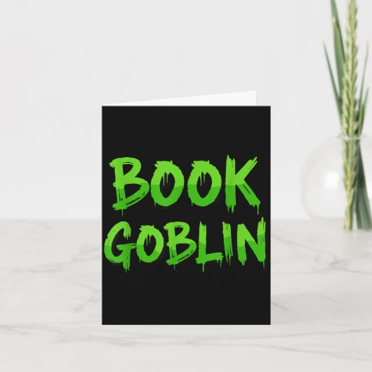 Book Goblin Funny Reading Or Writing School Studen Kaart (Voorkant)