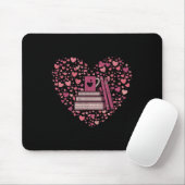 Book Heart Book Reader Gift Bookworm Nerd Love Rea Muismat (Met muis)