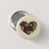Book Heart Button | Vintage Aesthetic Reader Pin (Voorkant /achterkant)