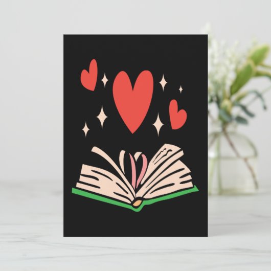 Book Heart Clothing Her Gift Book Lover Valentines Feestdagenkaart (Staand voorkant)