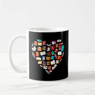 Book Heart Shape Reading Club Librarian Bookworm Koffiemok