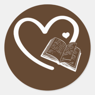 Book Hearts Bookworm Book Reading Book Lover Book Ronde Sticker