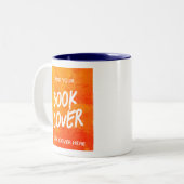 Book Hoesje Author Promotional Book Launch Blue Tweekleurige Koffiemok (Voorkant links)