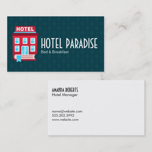 Book Hotel Logo | Bed Breakfast Visitekaartje (Voorkant / Achterkant)