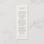 Book Launch Author Promotional Mini Bladwijzer Kaa Visitekaartje (Achterkant)