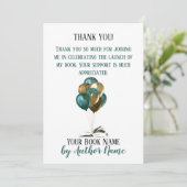 Book Launch Party Balloons Hartelijk dank Kaart (Staand voorkant)