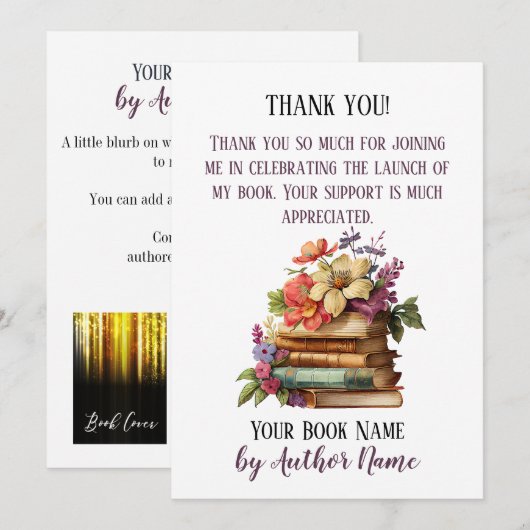 Book Launch Party Hartelijk dank Kaart (Voorkant / Achterkant)