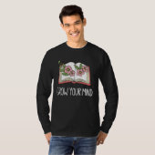 Book Librarian Grow Your Mind Reading Teacher Flo T-shirt (Voorkant volledig)