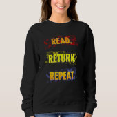 Book  Librarian Read Return Repeat Reading Trui (Voorkant)