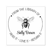 Book library bookplate book stamp Custom BEE Zelfinktende Stempel (Design)
