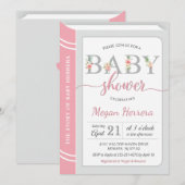 Book Library Building Baby Girl Shower Kaart (Voorkant / Achterkant)