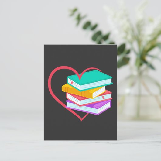 Book Love Bookworm Reader Cute Reading Briefkaart (Staand voorkant)