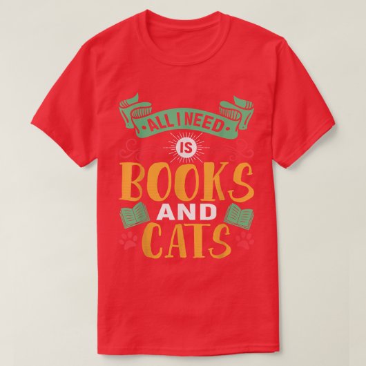 Book Lover And Cat Lover Pun Book Reading Tet Desi T-shirt (Design voorkant)