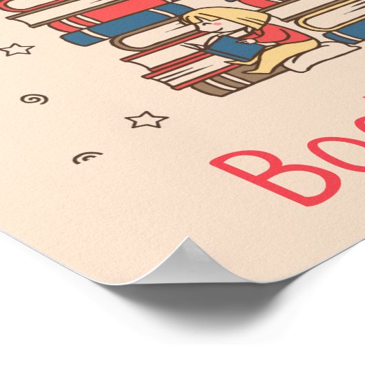 Book Lover bibliotheek schattig kinder klaslokaal Poster (Hoek)