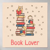Book Lover bibliotheek schattig kinder klaslokaal Poster (Voorkant)