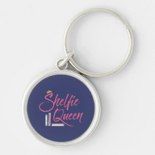 Book Lover Blue en Pink Shelfie Queen Sleutelhanger