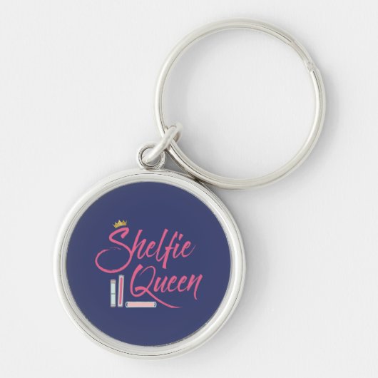 Book Lover Blue en Pink Shelfie Queen Sleutelhanger (Voorkant)