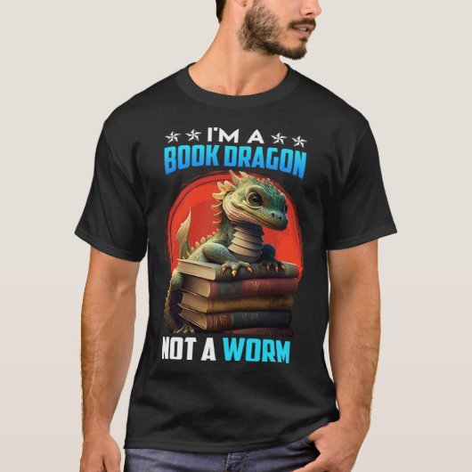 Book lover Book Dragon Reading friends bookworm Bo T-shirt (Voorkant)