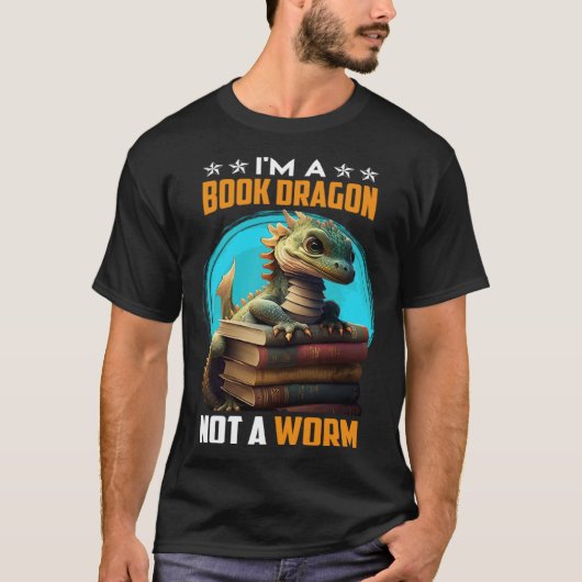 Book lover Book Dragon Reading friends bookworm Bo T-shirt (Voorkant)