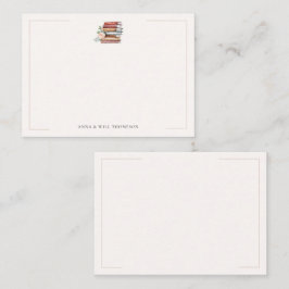Book Lover Bookish New Chapter Chic Wedding Couple Notitiekaartje