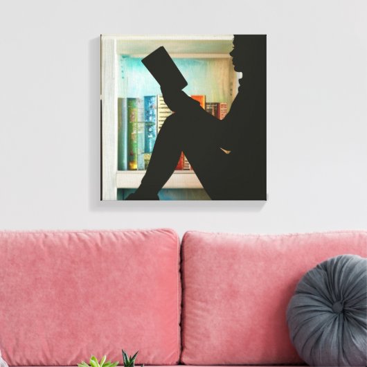 Book Lover Canvas Afdruk (Insitu (Woonkamer))