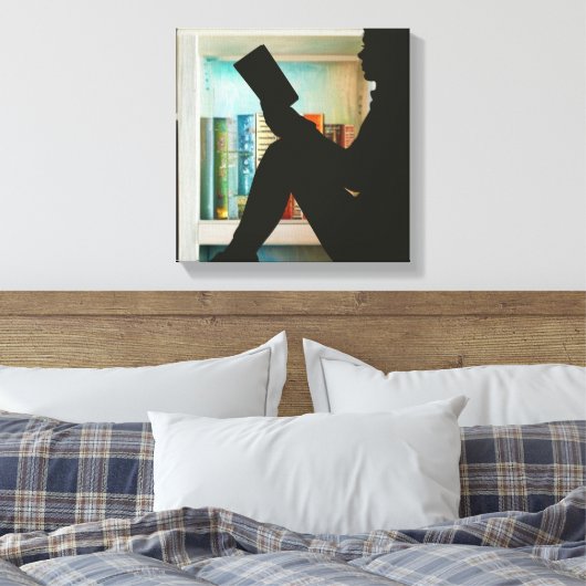 Book Lover Canvas Afdruk (Insitu (Slaapkamer))
