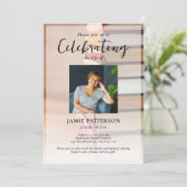 Book Lover Celebration of Life Your Photo Funeral Kaart (Staand voorkant)