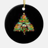 Book Lover Christmas Tree Bookworm Librarian Keramisch Ornament (Voorkant)