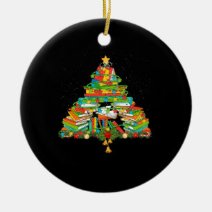 Book Lover Christmas Tree Bookworm Librarian Keramisch Ornament