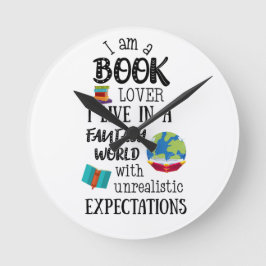 Book Lover Clock Ronde Klok