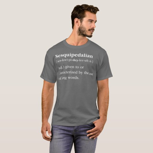 Book Lover Definition Sesquipedalian Librarian T-shirt (Voorkant volledig)