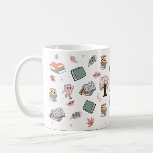 Book Lover Design 11oz Koffiemok (Links)